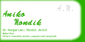 aniko mondik business card