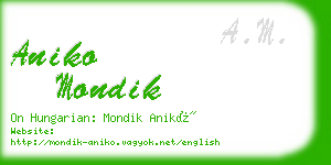aniko mondik business card